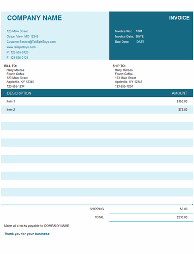 word invoice templates for mac